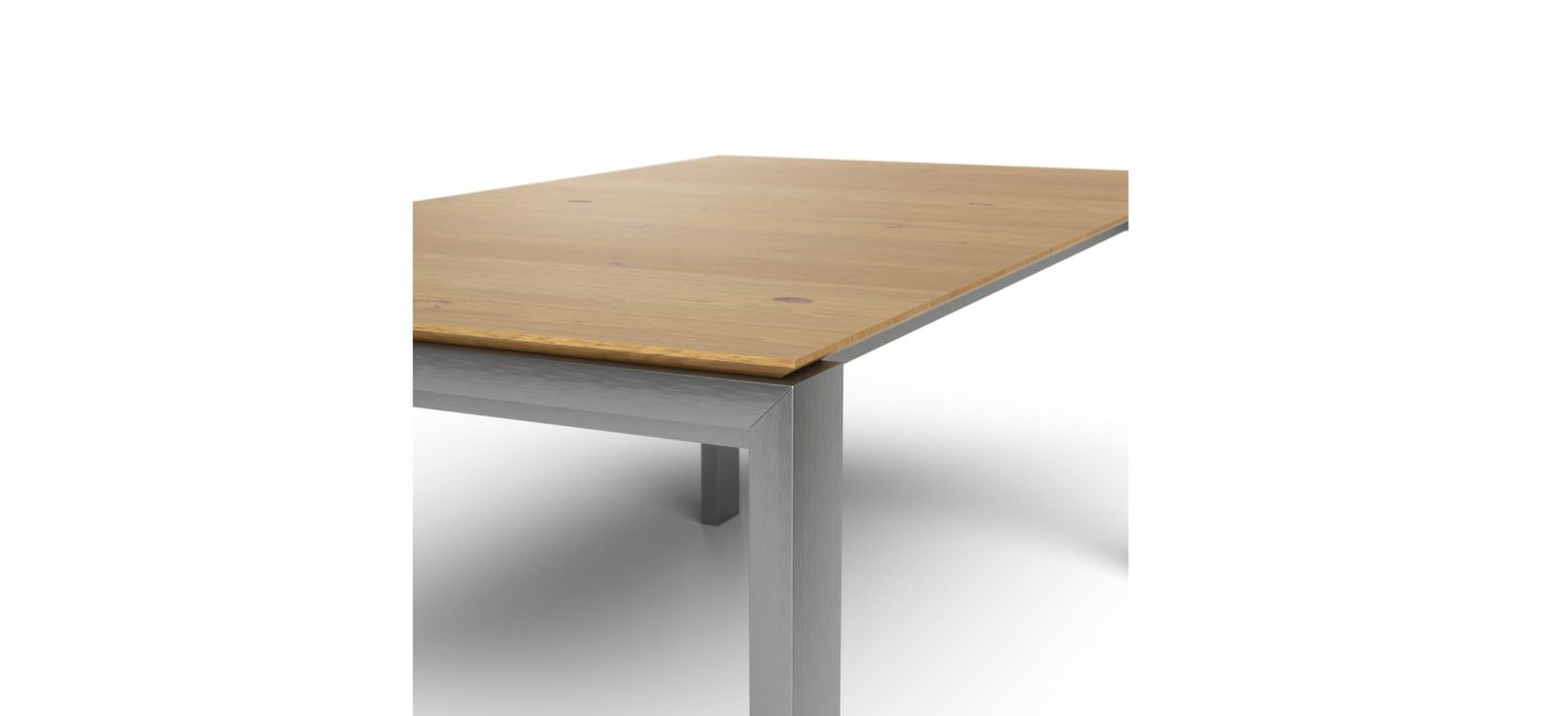 Esstisch 3400 - LB ca. 180x100 cm, ausziehbar, Asteiche massiv, 4-Fuss ...